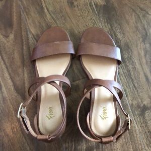 Brown wedge sandals!